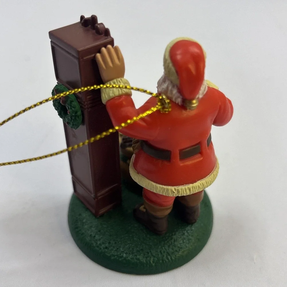 4  Vtg Santa‎ Ornaments Coca Cola Christmas Santa Hallmark 1990s Star Posable